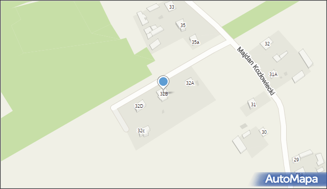Majdan Kozłowiecki, Majdan Kozłowiecki, 32B, mapa Majdan Kozłowiecki