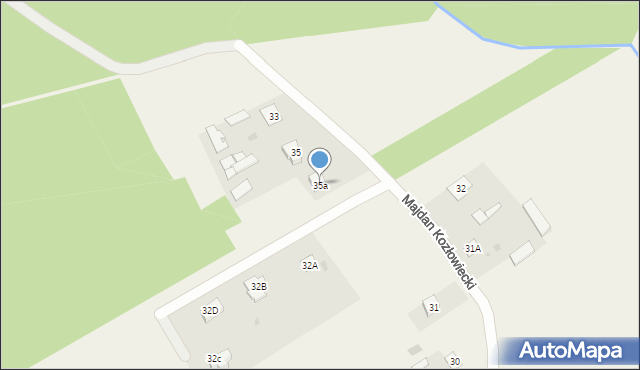 Majdan Kozłowiecki, Majdan Kozłowiecki, 35a, mapa Majdan Kozłowiecki