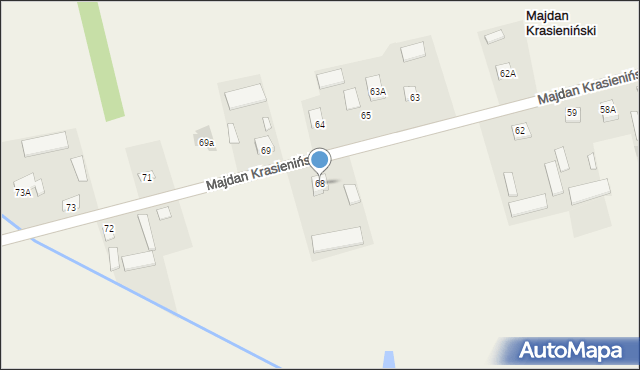 Majdan Krasieniński, Majdan Krasieniński, 68, mapa Majdan Krasieniński