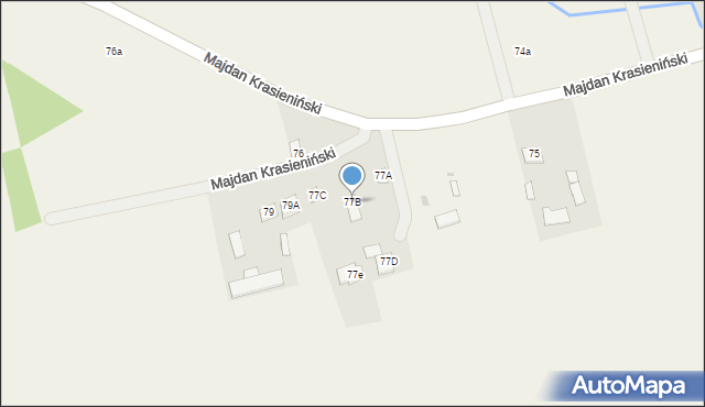 Majdan Krasieniński, Majdan Krasieniński, 77B, mapa Majdan Krasieniński