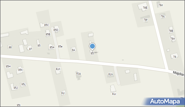 Majdan Krasieniński, Majdan Krasieniński, 83, mapa Majdan Krasieniński