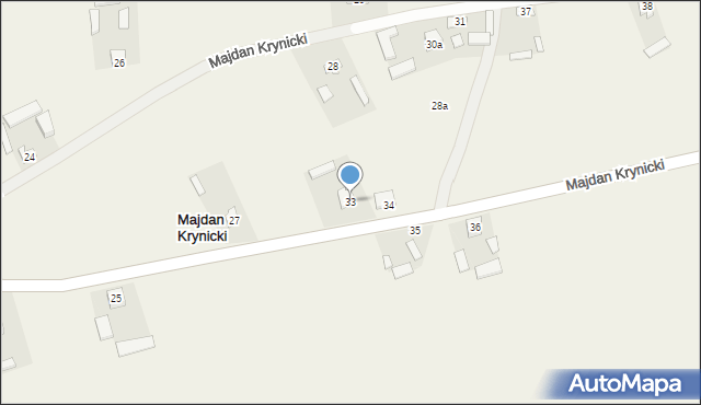 Majdan Krynicki, Majdan Krynicki, 33, mapa Majdan Krynicki