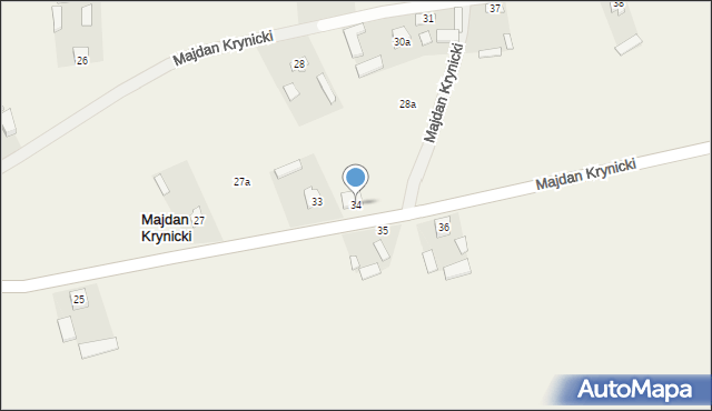 Majdan Krynicki, Majdan Krynicki, 34, mapa Majdan Krynicki