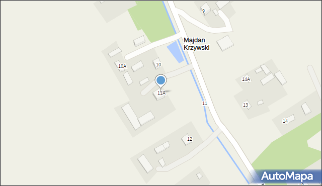 Majdan Krzywski, Majdan Krzywski, 11A, mapa Majdan Krzywski