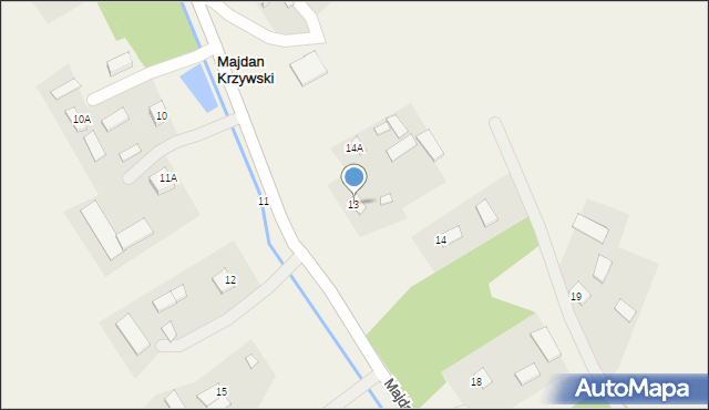 Majdan Krzywski, Majdan Krzywski, 13, mapa Majdan Krzywski