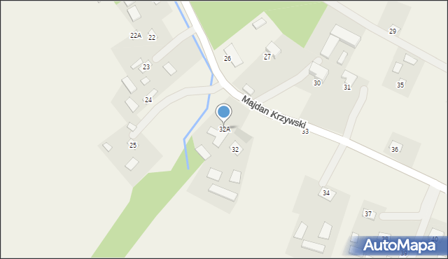 Majdan Krzywski, Majdan Krzywski, 32A, mapa Majdan Krzywski