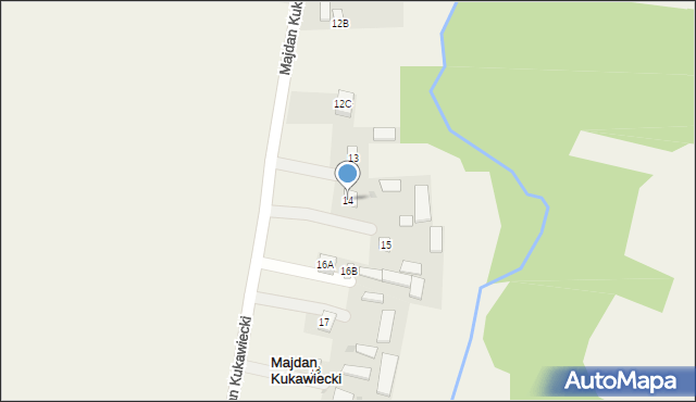 Majdan Kukawiecki, Majdan Kukawiecki, 14, mapa Majdan Kukawiecki
