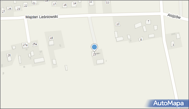 Majdan Leśniowski, Majdan Leśniowski, 13, mapa Majdan Leśniowski
