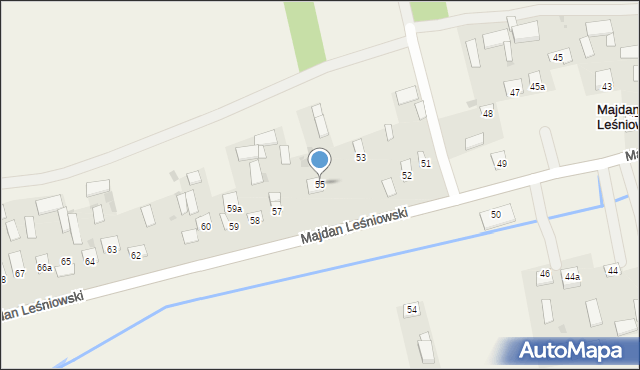 Majdan Leśniowski, Majdan Leśniowski, 55, mapa Majdan Leśniowski