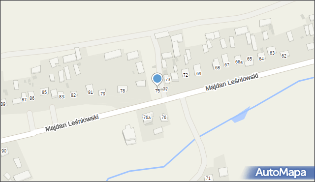 Majdan Leśniowski, Majdan Leśniowski, 75, mapa Majdan Leśniowski