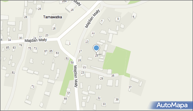 Majdan Mały, Majdan Mały, 15, mapa Majdan Mały