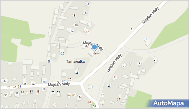 Majdan Mały, Majdan Mały, 16, mapa Majdan Mały