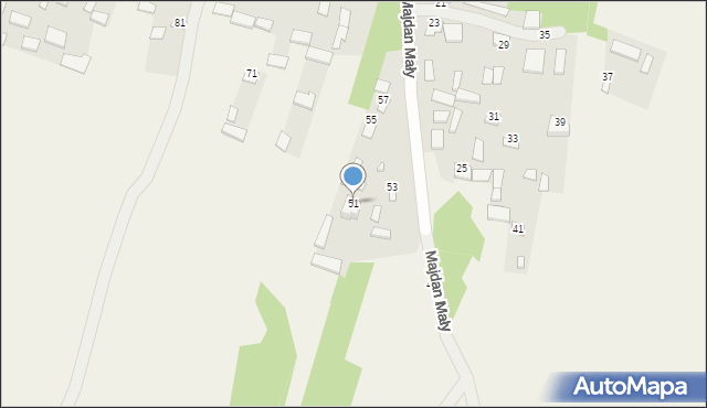 Majdan Mały, Majdan Mały, 51, mapa Majdan Mały