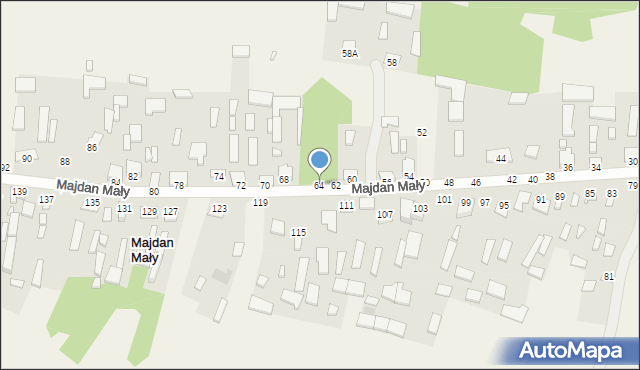 Majdan Mały, Majdan Mały, 64, mapa Majdan Mały