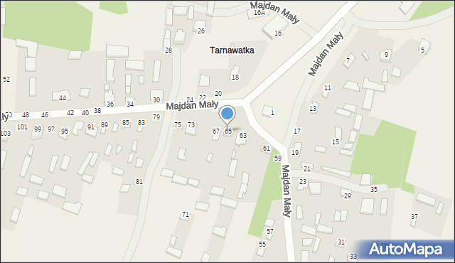 Majdan Mały, Majdan Mały, 65, mapa Majdan Mały