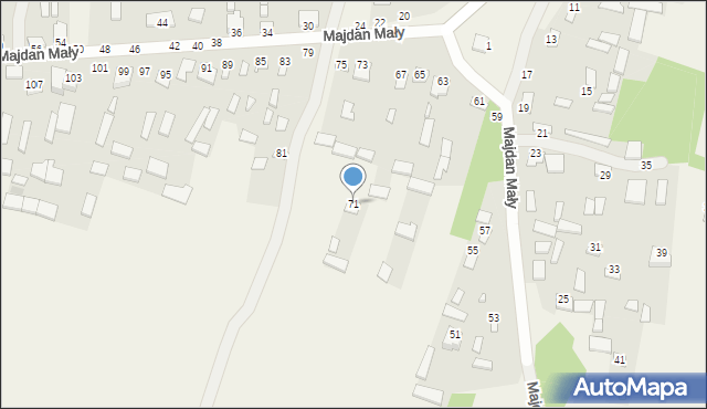 Majdan Mały, Majdan Mały, 71, mapa Majdan Mały