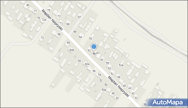 Majdan Nepryski, Majdan Nepryski, 59, mapa Majdan Nepryski