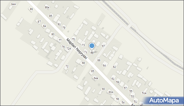 Majdan Nepryski, Majdan Nepryski, 69, mapa Majdan Nepryski
