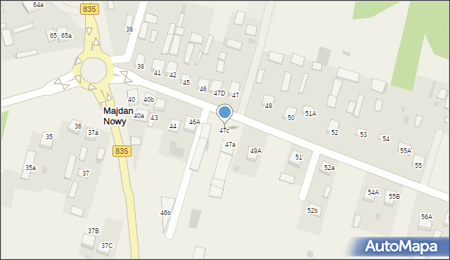 Majdan Nowy, Majdan Nowy, 47c, mapa Majdan Nowy