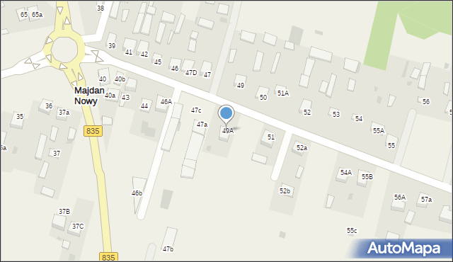 Majdan Nowy, Majdan Nowy, 49A, mapa Majdan Nowy