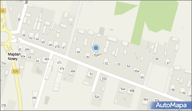 Majdan Nowy, Majdan Nowy, 51A, mapa Majdan Nowy