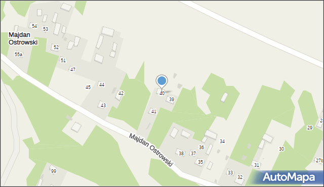 Majdan Ostrowski, Majdan Ostrowski, 40, mapa Majdan Ostrowski
