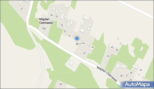 Majdan Ostrowski, Majdan Ostrowski, 45, mapa Majdan Ostrowski