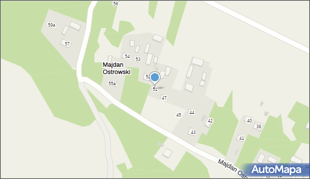 Majdan Ostrowski, Majdan Ostrowski, 51, mapa Majdan Ostrowski