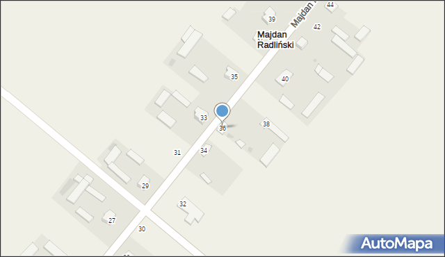 Majdan Radliński, Majdan Radliński, 36, mapa Majdan Radliński