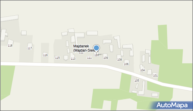 Majdan-Sielec, Majdan-Sielec, 110, mapa Majdan-Sielec