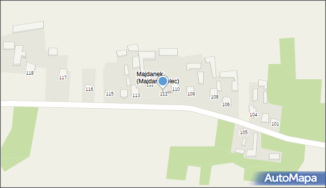 Majdan-Sielec, Majdan-Sielec, 111, mapa Majdan-Sielec