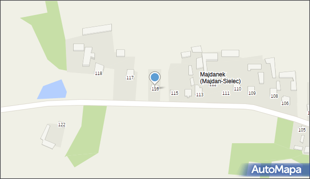 Majdan-Sielec, Majdan-Sielec, 116, mapa Majdan-Sielec