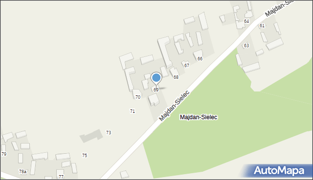 Majdan-Sielec, Majdan-Sielec, 69, mapa Majdan-Sielec