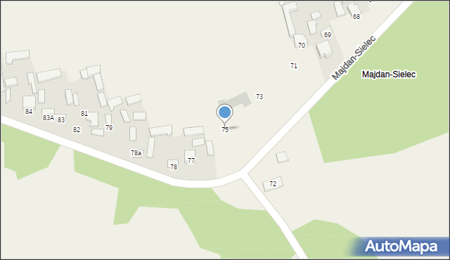 Majdan-Sielec, Majdan-Sielec, 75, mapa Majdan-Sielec