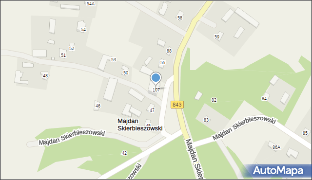 Majdan Skierbieszowski, Majdan Skierbieszowski, 107, mapa Majdan Skierbieszowski