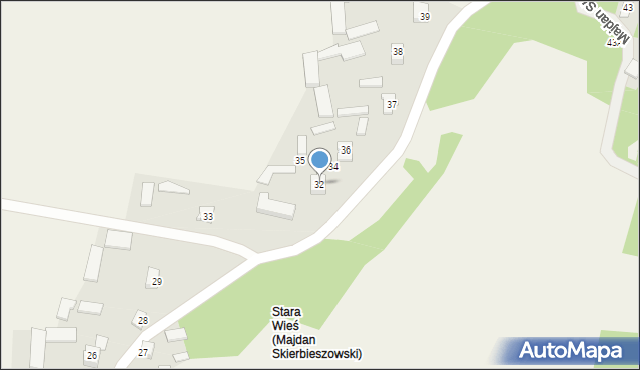 Majdan Skierbieszowski, Majdan Skierbieszowski, 32, mapa Majdan Skierbieszowski