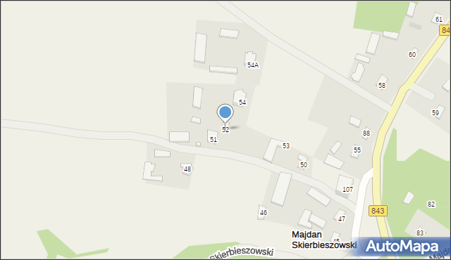 Majdan Skierbieszowski, Majdan Skierbieszowski, 52, mapa Majdan Skierbieszowski