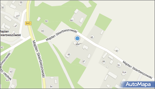 Majdan Skierbieszowski, Majdan Skierbieszowski, 86A, mapa Majdan Skierbieszowski