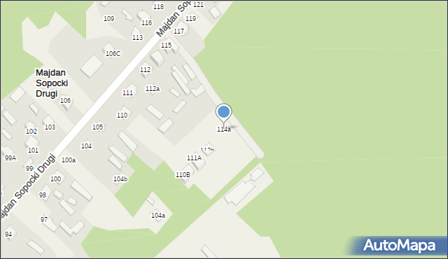 Majdan Sopocki Drugi, Majdan Sopocki Drugi, 114a, mapa Majdan Sopocki Drugi