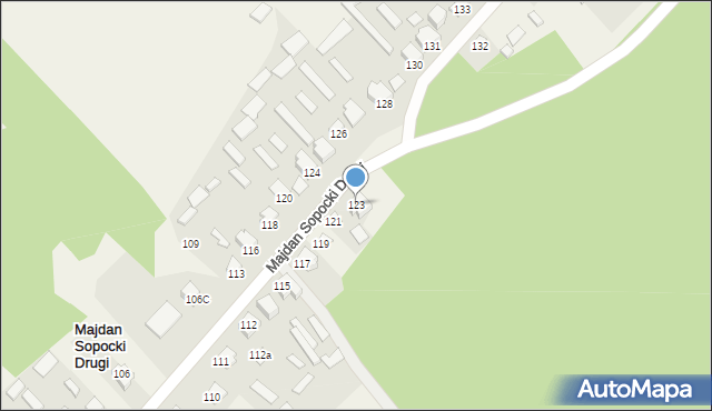 Majdan Sopocki Drugi, Majdan Sopocki Drugi, 123, mapa Majdan Sopocki Drugi