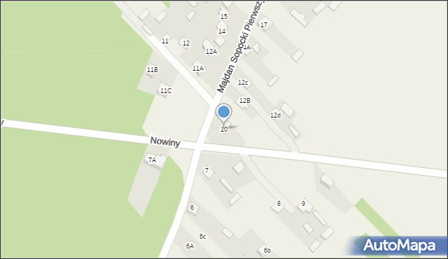 Majdan Sopocki Pierwszy, Majdan Sopocki Pierwszy, 10, mapa Majdan Sopocki Pierwszy
