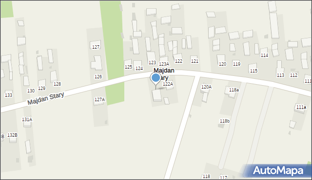 Majdan Stary, Majdan Stary, 123B, mapa Majdan Stary