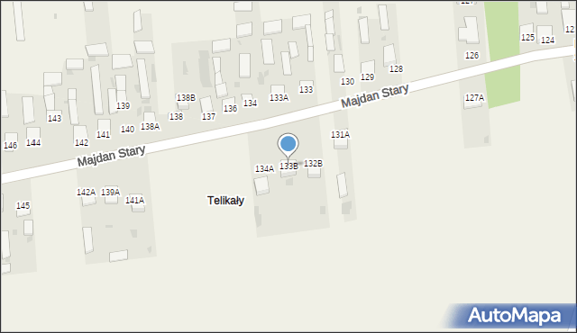 Majdan Stary, Majdan Stary, 133B, mapa Majdan Stary