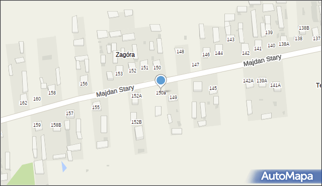 Majdan Stary, Majdan Stary, 150a, mapa Majdan Stary