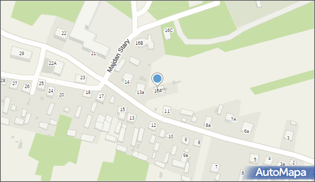 Majdan Stary, Majdan Stary, 16A, mapa Majdan Stary