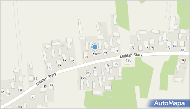 Majdan Stary, Majdan Stary, 78A, mapa Majdan Stary
