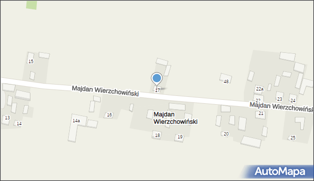 Majdan Wierzchowiński, Majdan Wierzchowiński, 17, mapa Majdan Wierzchowiński