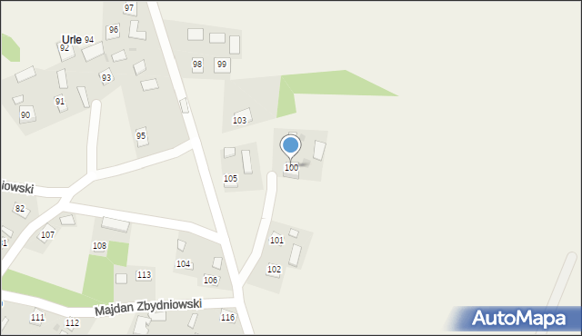 Majdan Zbydniowski, Majdan Zbydniowski, 100, mapa Majdan Zbydniowski