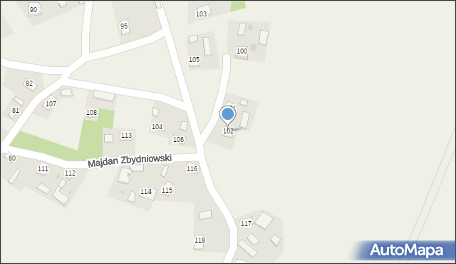 Majdan Zbydniowski, Majdan Zbydniowski, 102, mapa Majdan Zbydniowski