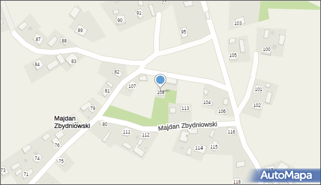 Majdan Zbydniowski, Majdan Zbydniowski, 108, mapa Majdan Zbydniowski